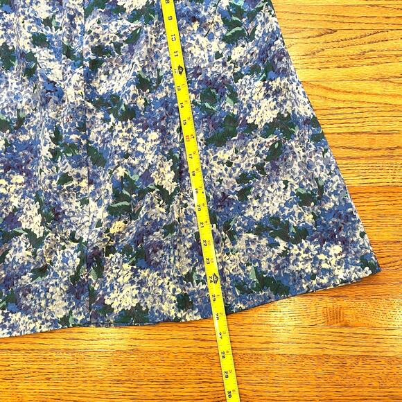 NWT Talbots Women's Sz 16W Blue Floral Skirt Cotton Lined Plus - Picture 8 of 9